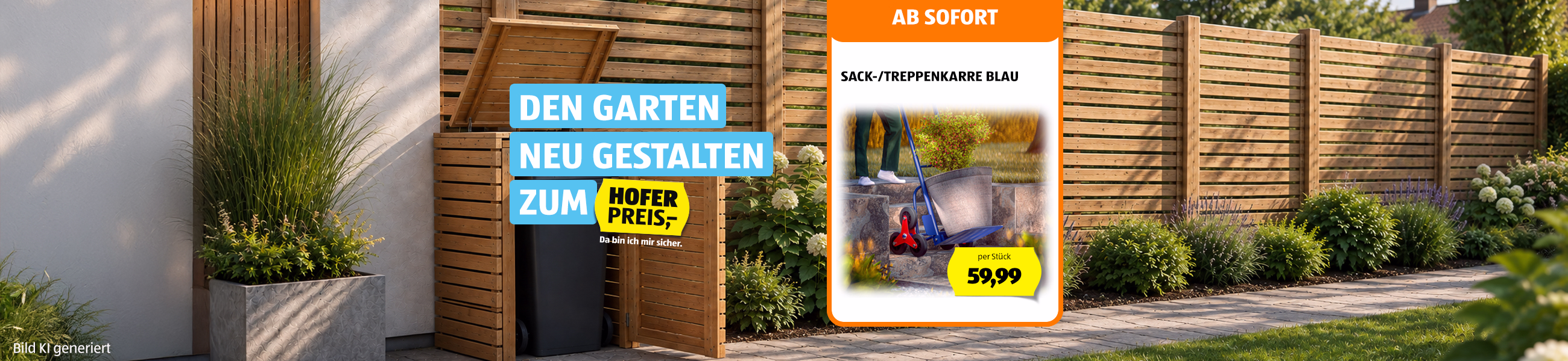 Den Garten gestalten zum HOFER Preis