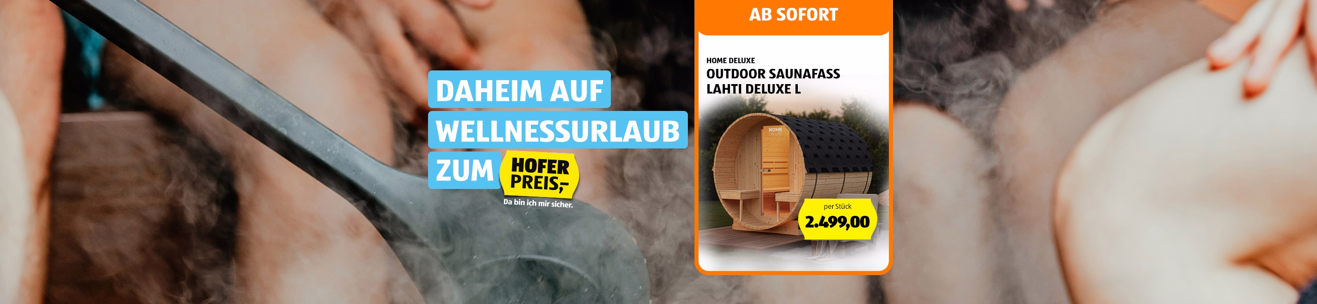 Sauna und Infrarotkabinen zum HOFER Preis