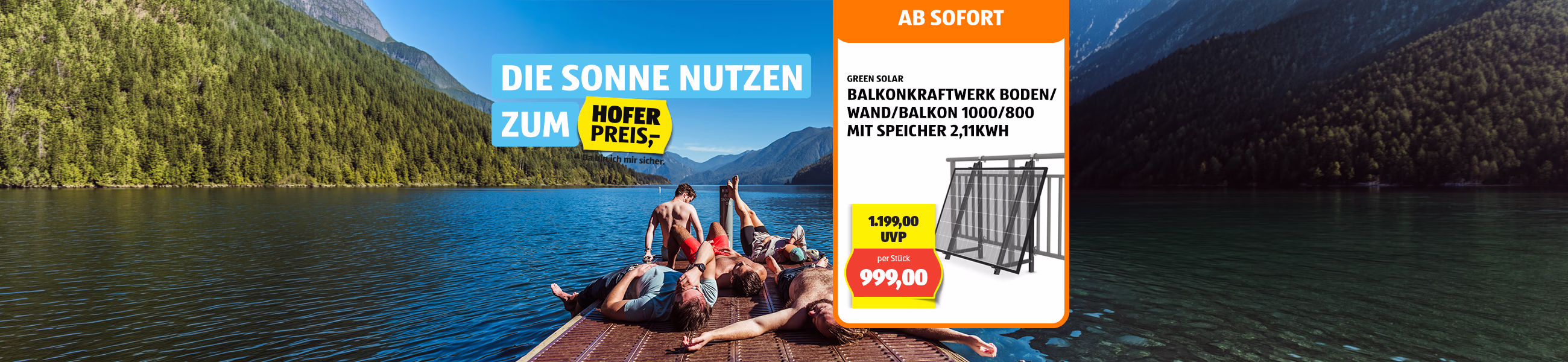 Die Sonne nutzen zum HOFER Preis - Balkonkraftwerk