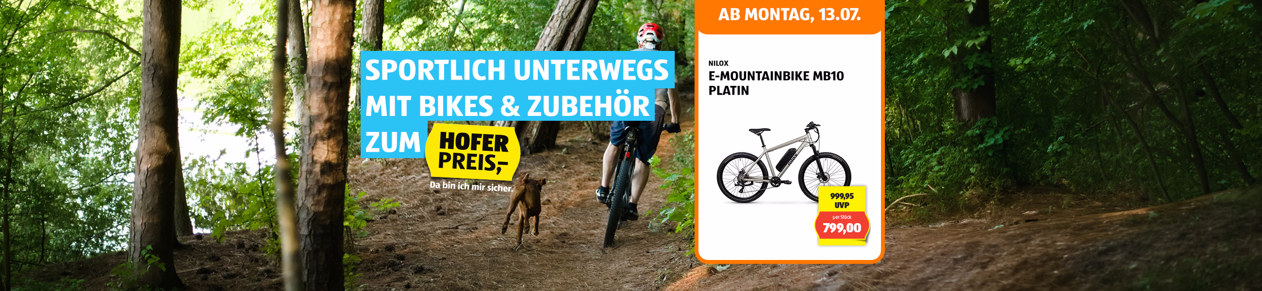 Sportlich unterwegs mit Bikes & Zubeh&ouml;r zum HOFER Preis