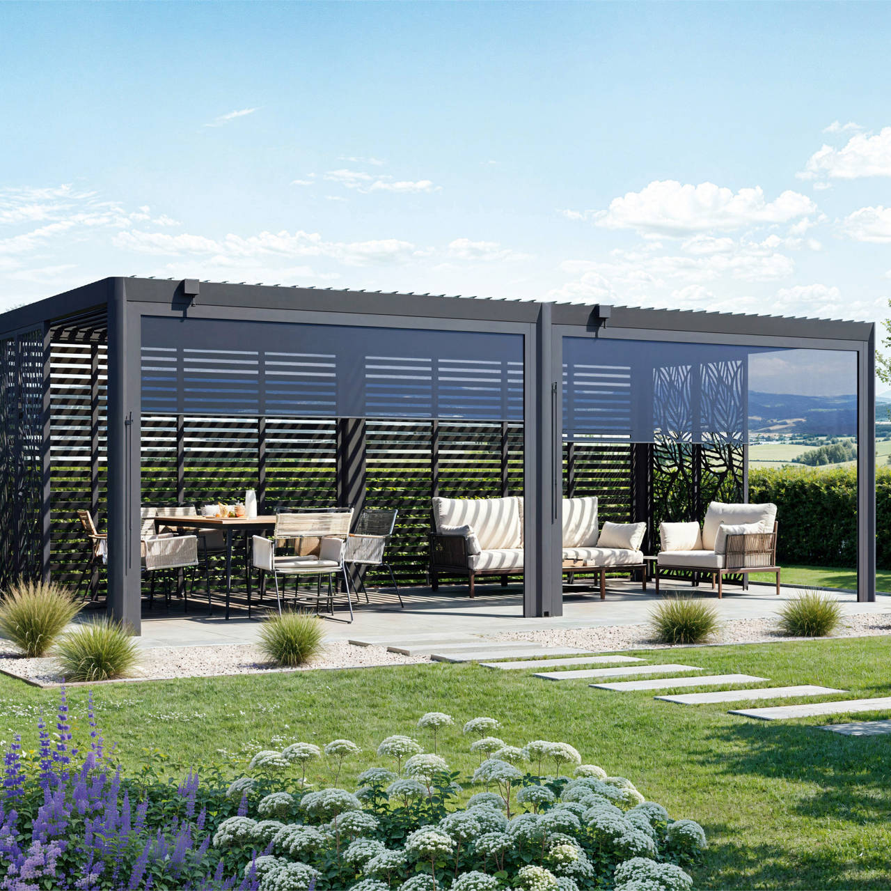 Designpergola Aluminium Nero image number 1