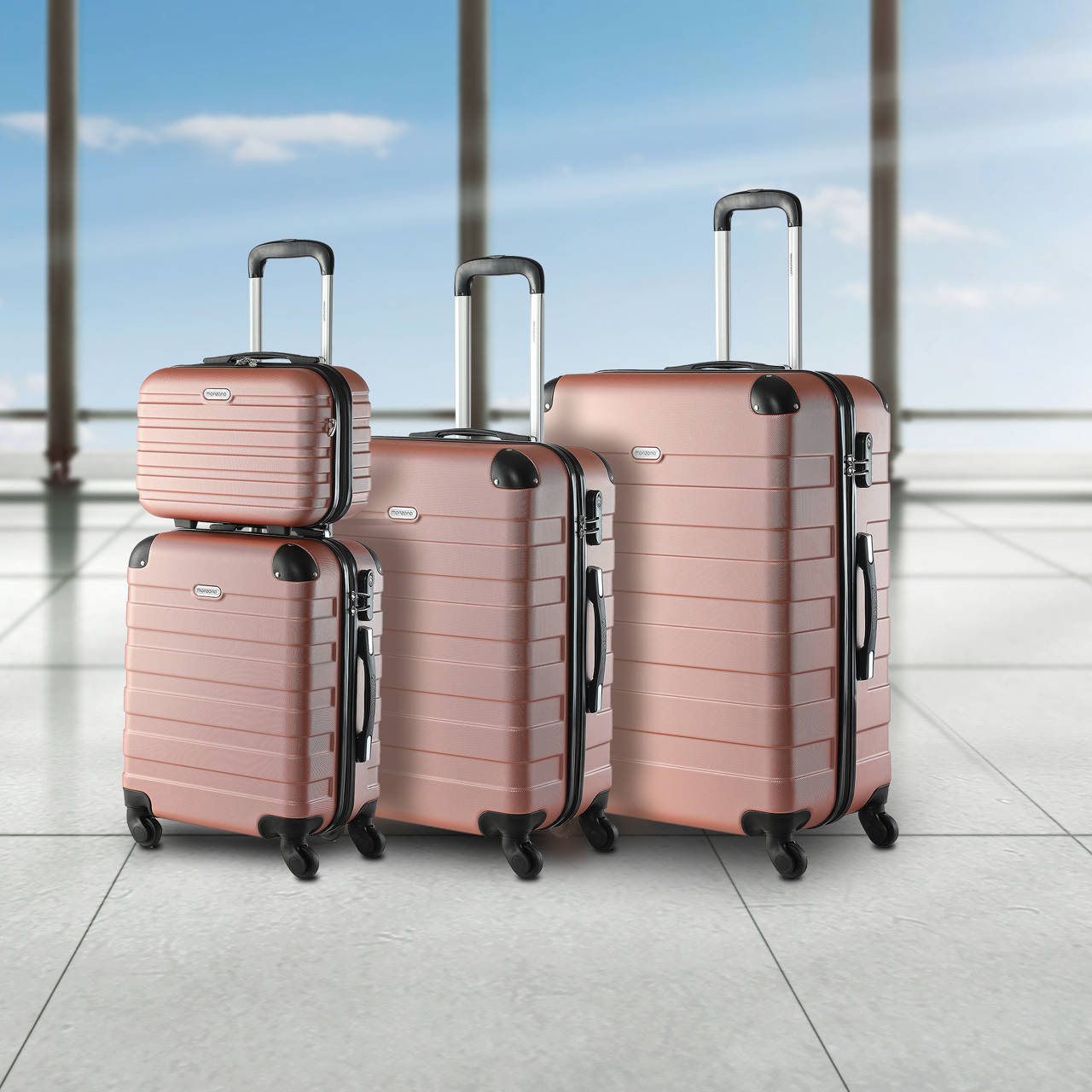 Hartschalenkoffer-Set Essential + Beautycase, 4-teilig Rose image number 7