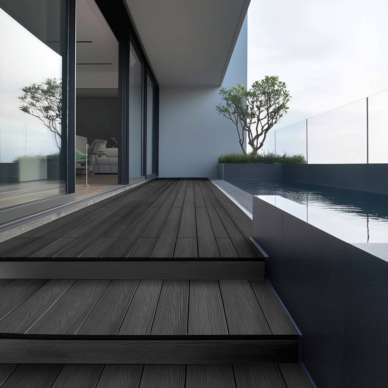 Terrassendielen SAMANA PREMIUM Komplettset (inkl. Unterkonstruktion) anthrazit 10m&sup2; image number 2
