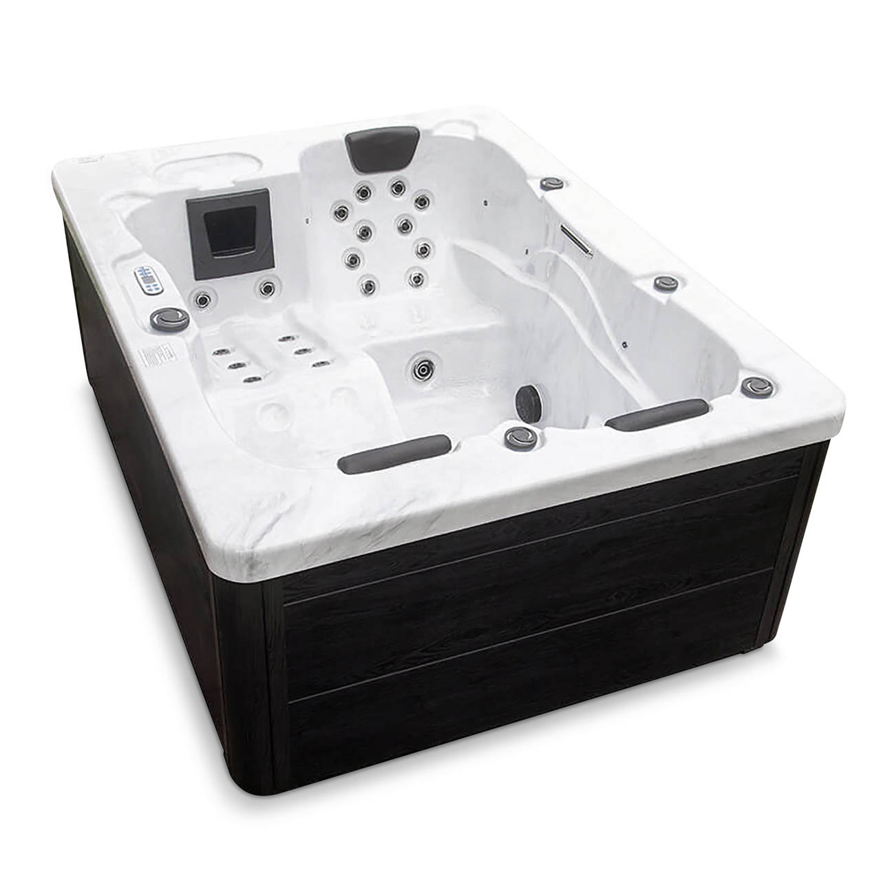 White Marble Outdoor Whirlpool inkl. Treppe und Thermoabdeckung image number 1