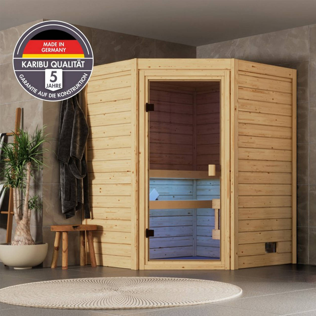 Sauna mit Eckeinstieg image number 1