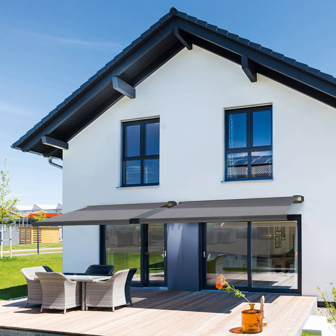 HOME DELUXE ELOS Vollkassettenmarkise anthrazit 350 x 250 cm inkl. Windsensor image number 5