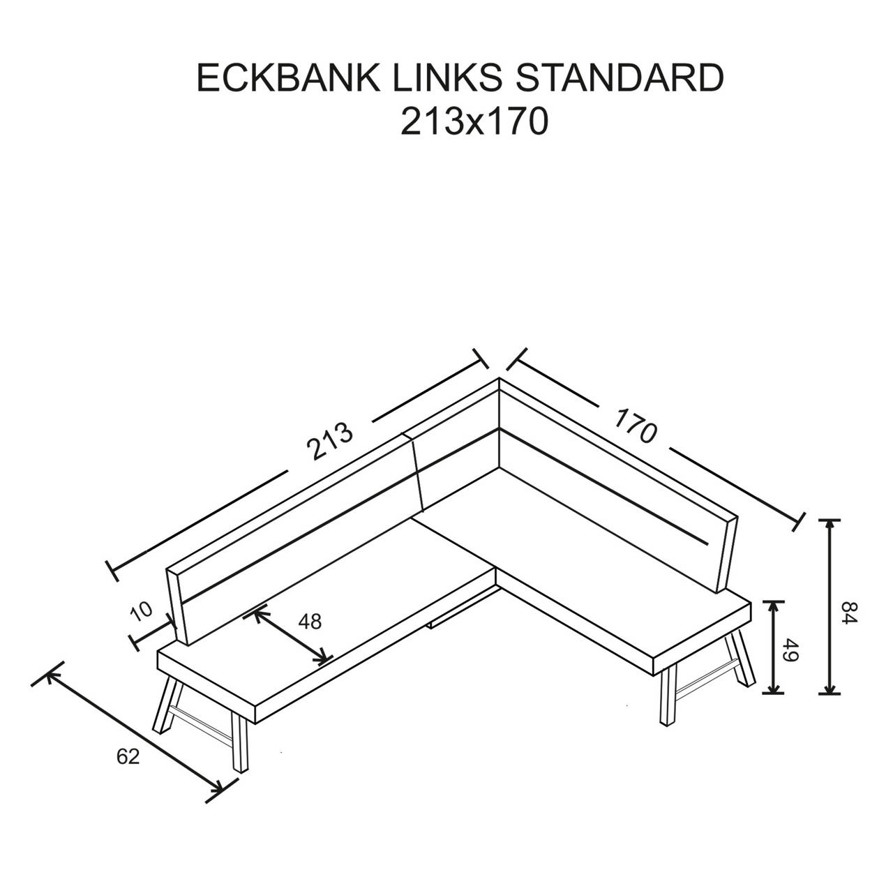 Eckbank links SAVA anthrazit image number 1