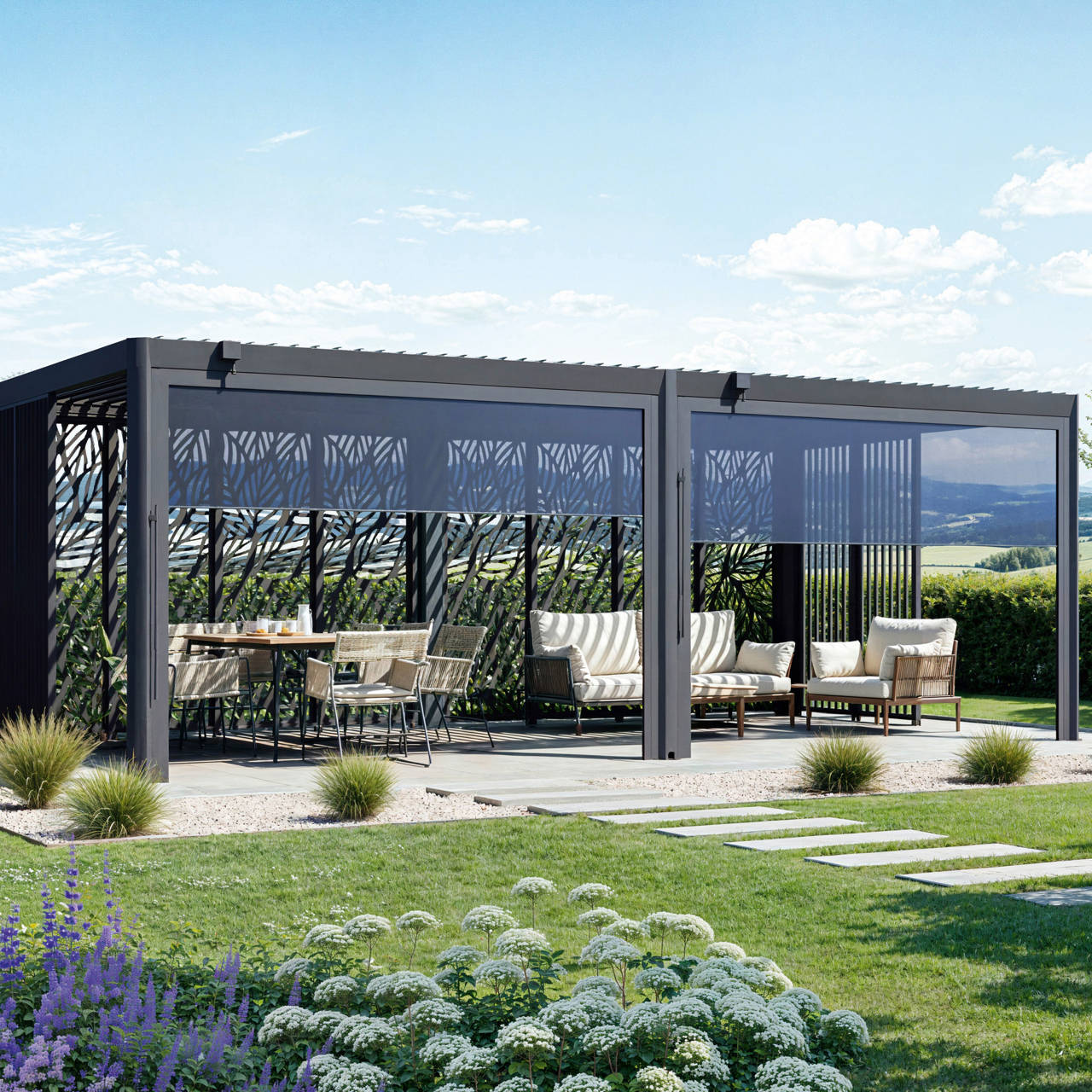 Designpergola Aluminium Nero image number 2