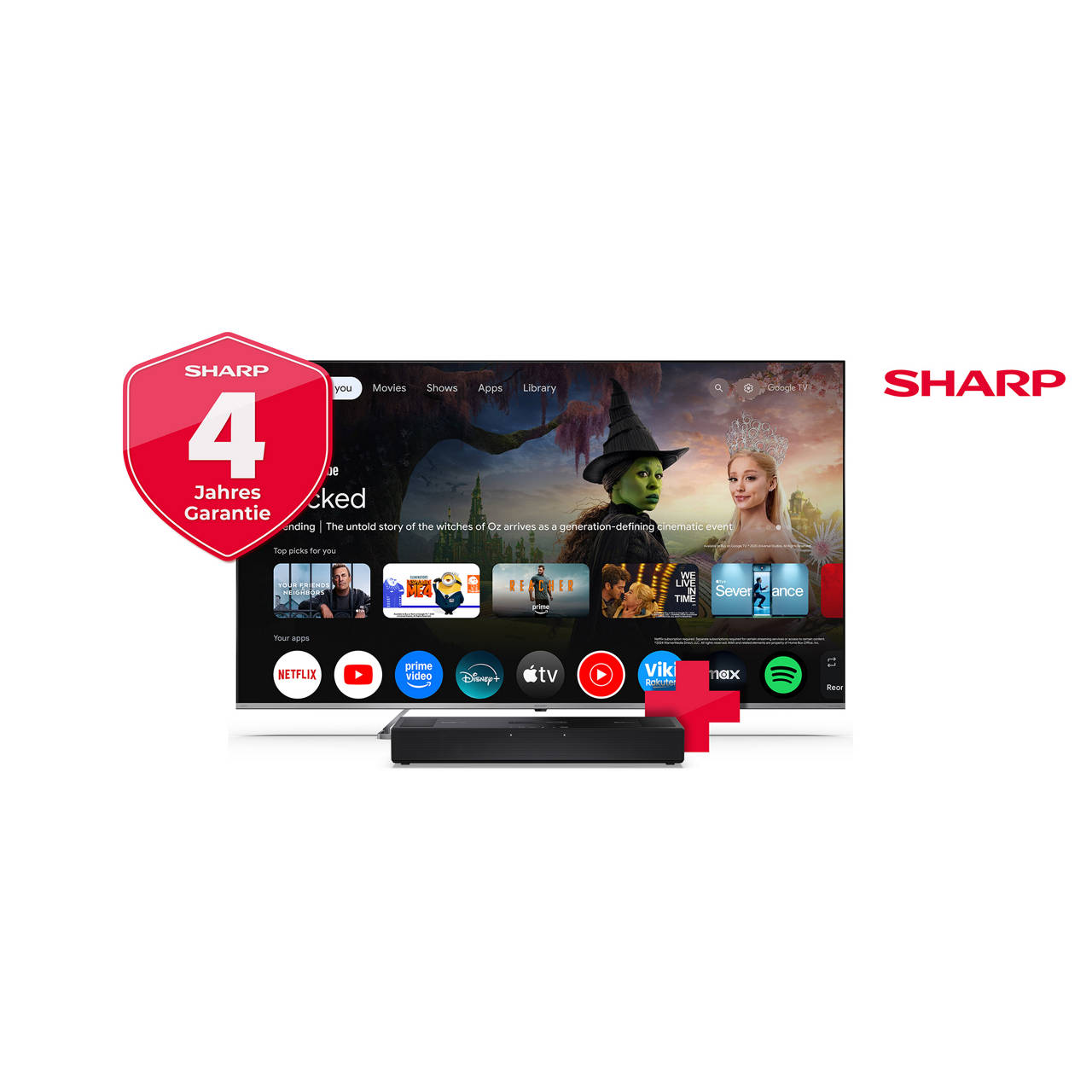 65&rdquo; (164 cm) 4K UHD QLED Mini Led 65JP7265E Google TV&trade; inkl. Soundbar HT-SB700 image number 1