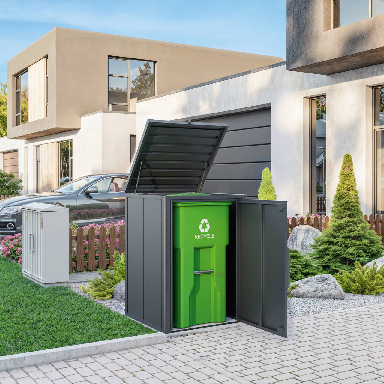 M&uuml;lltonnenbox aus Stahl image number 1