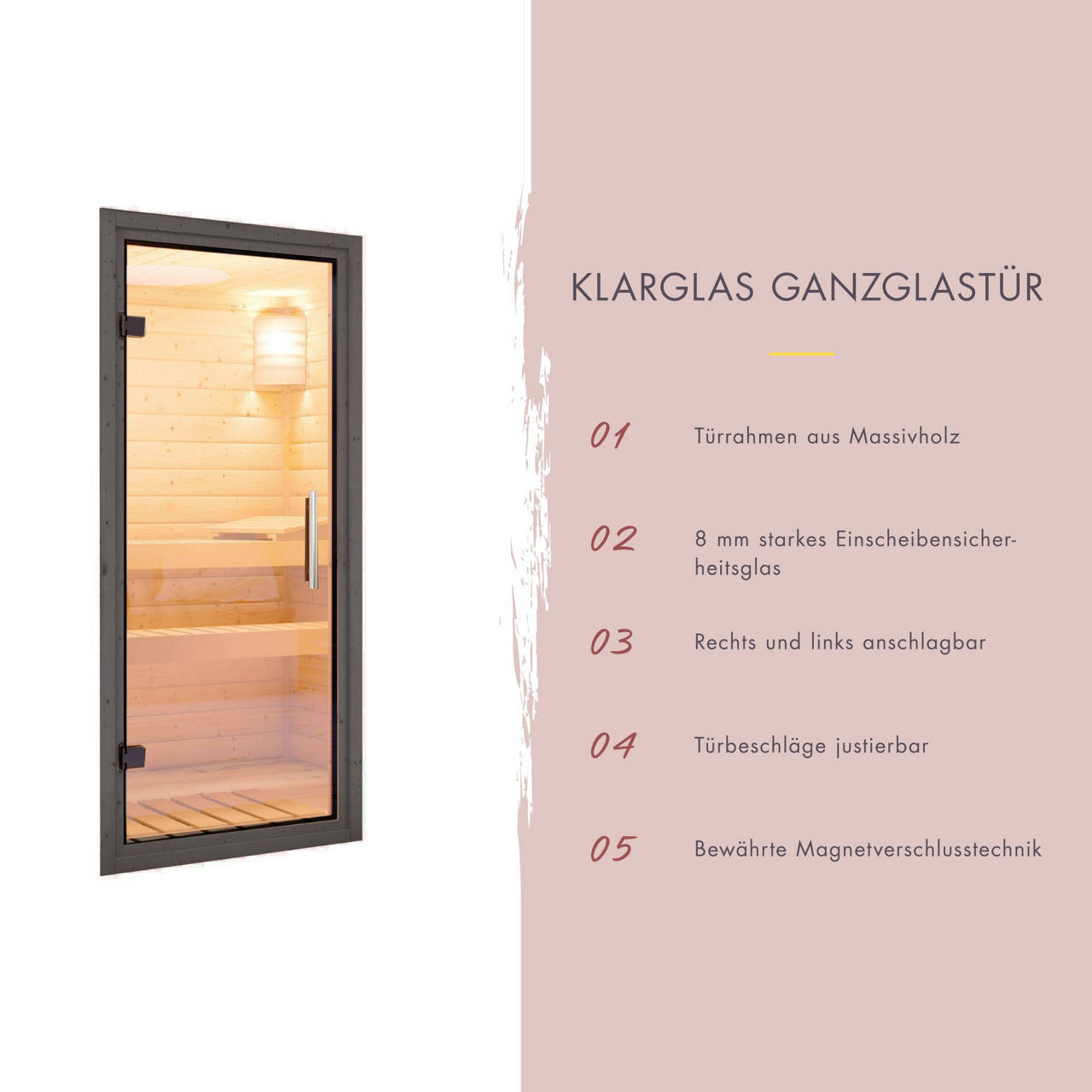 Karibu Saunahaus Melo 6 anthrazit Au&szlig;ensauna inkl. 9 kW Ofen image number 3