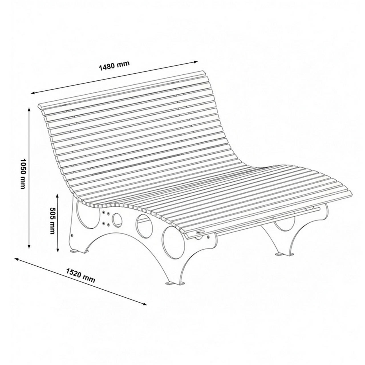 NIRA Wellenliege - Teak image number 2