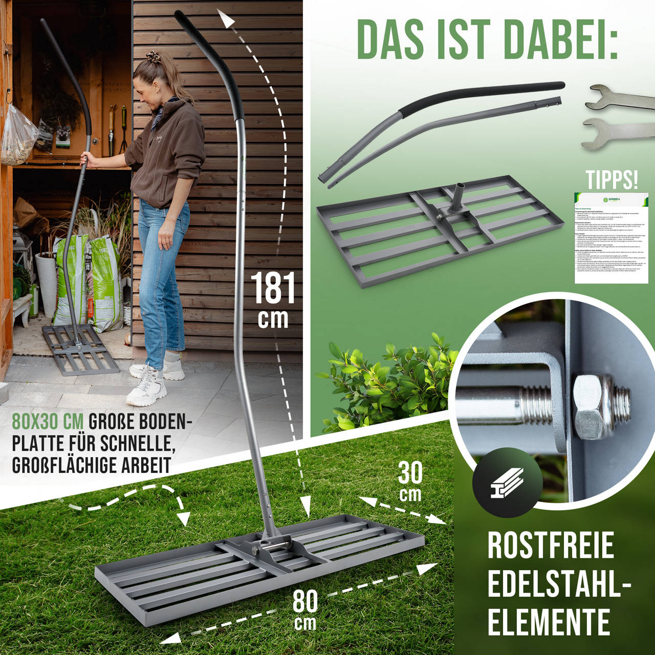 Rasenrakel ergonomisch 80 x 30 cm image number 4