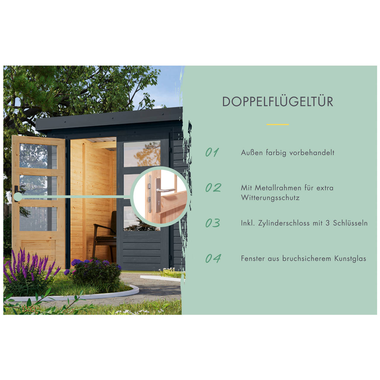 Gartenhaus 19mm Hybrid Modern Anthrazit image number 2