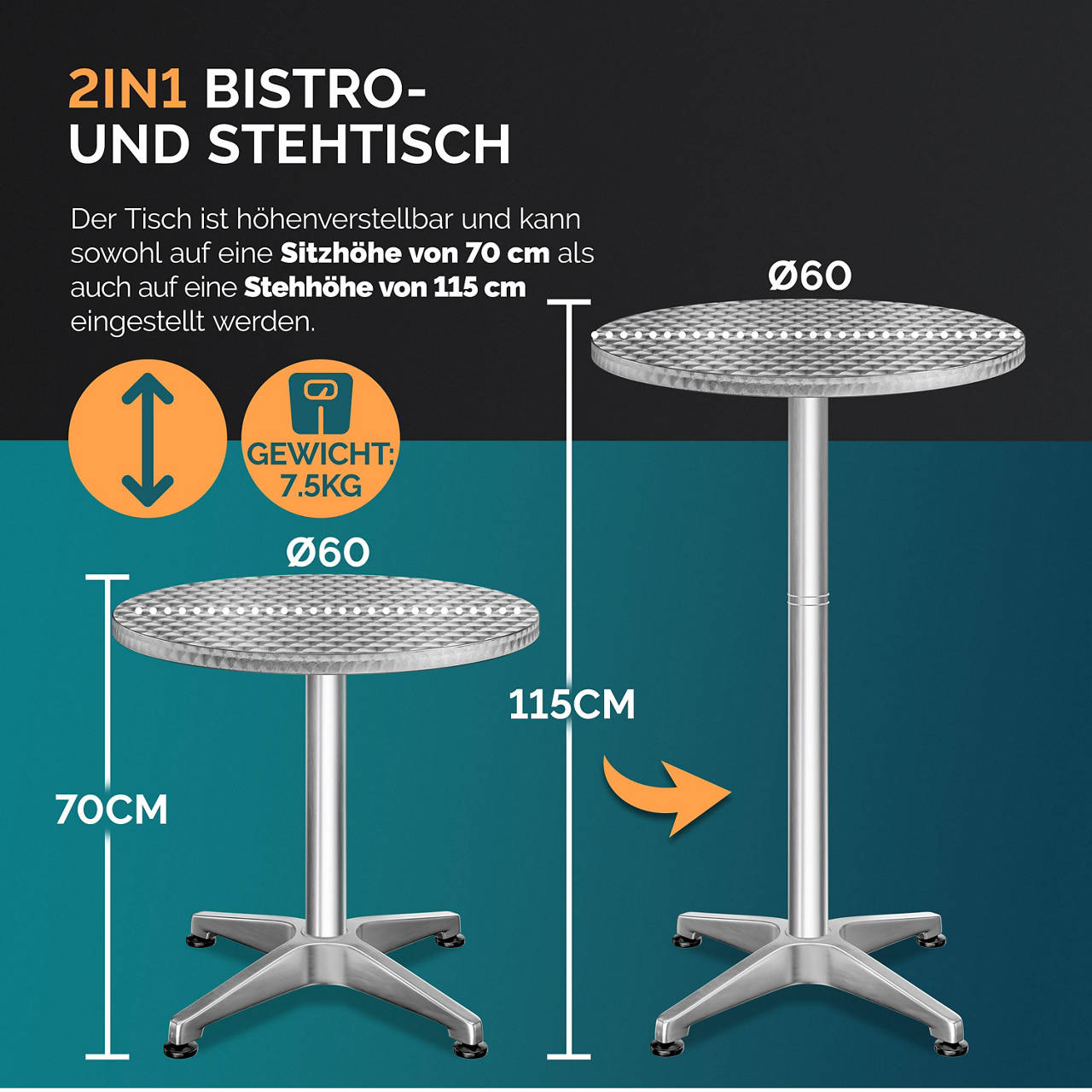 2in1 Steh-/Bistrotisch, Doppelpkg. image number 2