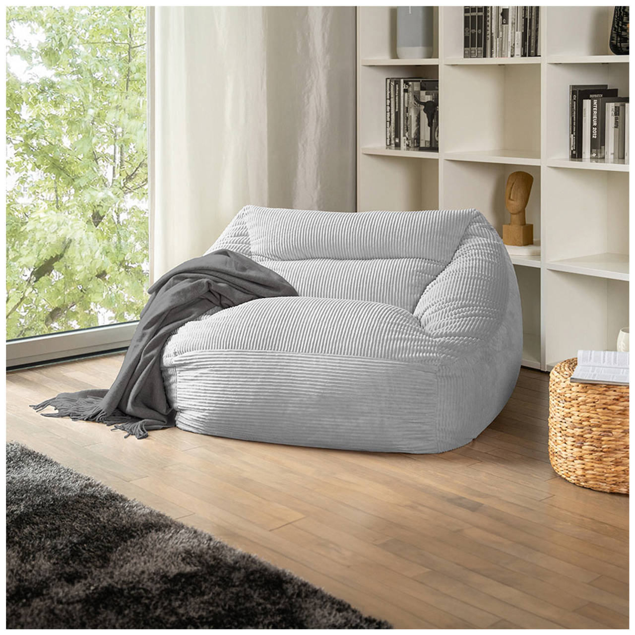 Sitzsack COZY inkl. Hocker, hellgrau image number 6