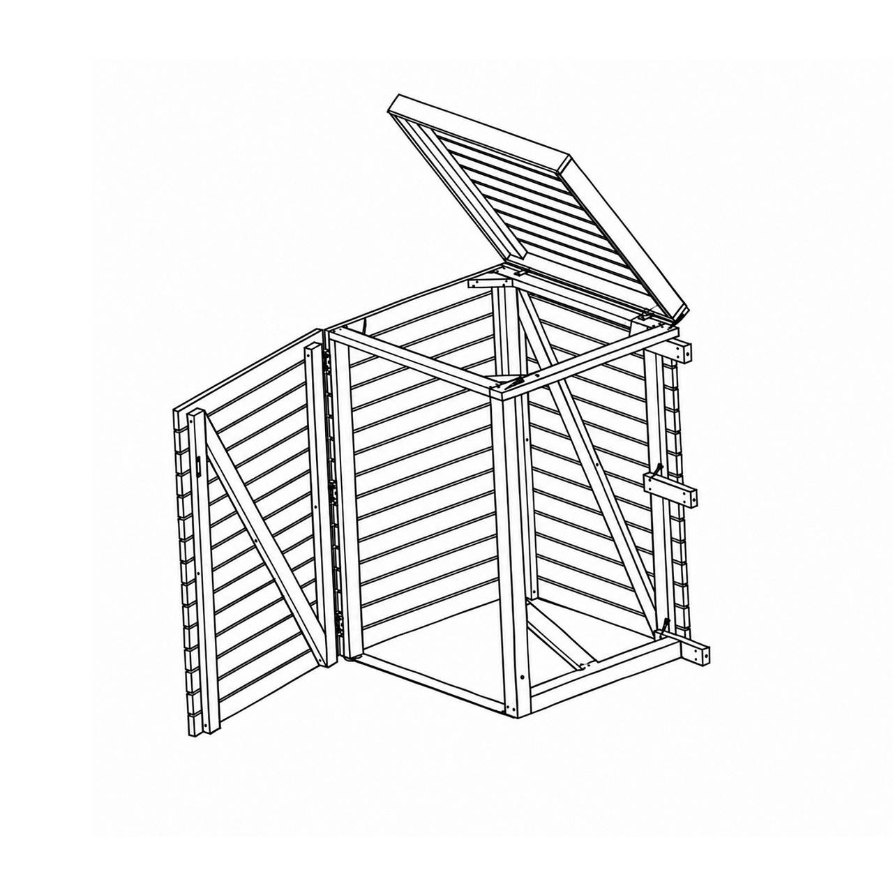 M&uuml;lltonnenbox-Erweiterungsmodul aus L&auml;rche image number 2