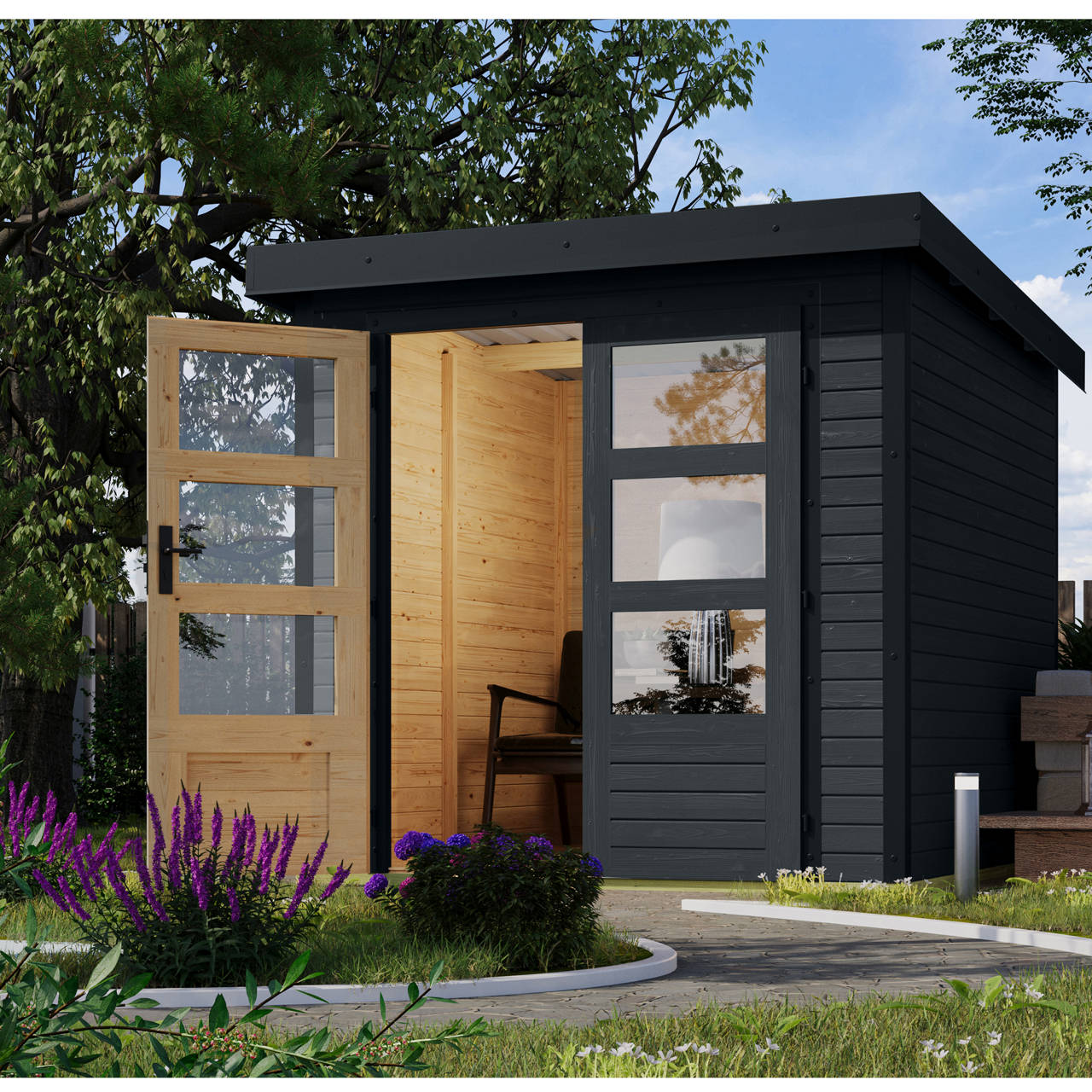 Gartenhaus 19mm Hybrid Modern Anthrazit image number 1