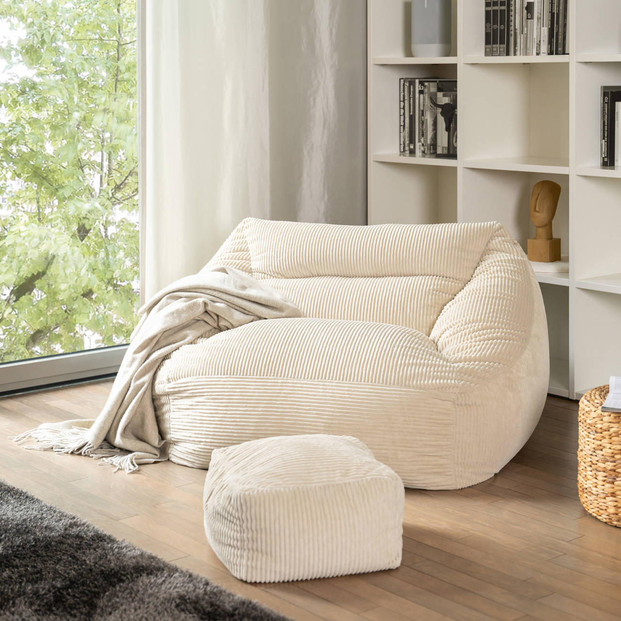 Sitzsack COZY inkl. Hocker, beige image number 6