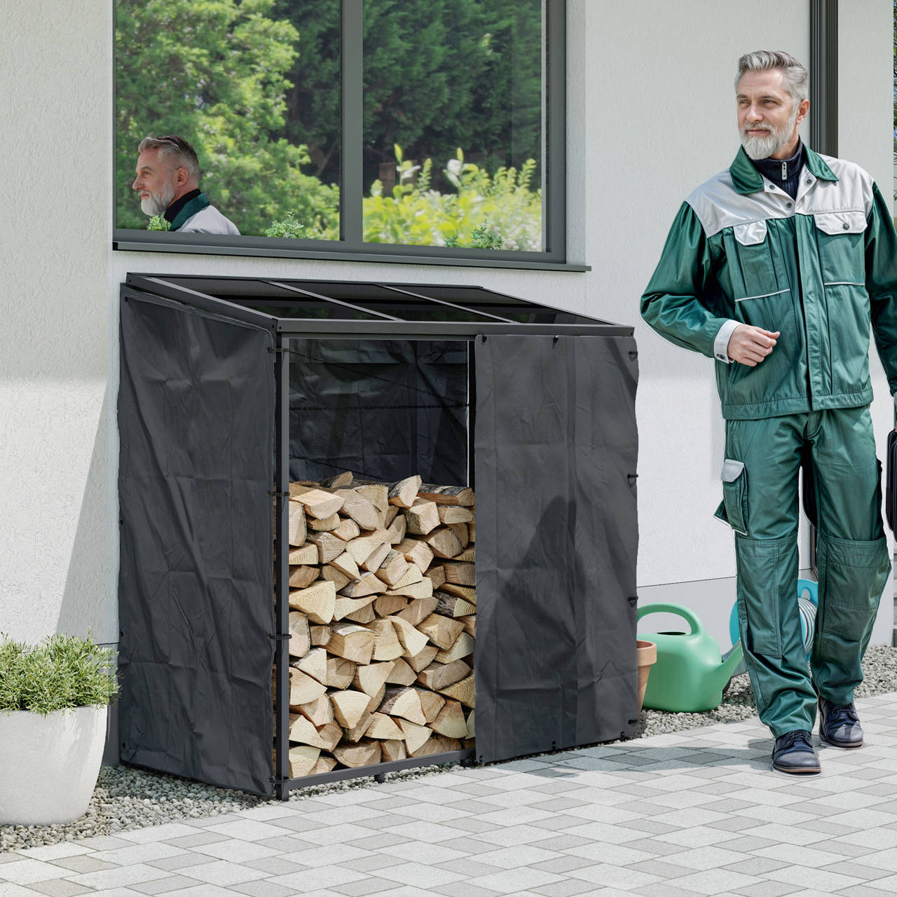 Holzlagerregal aus Stahl image number 6