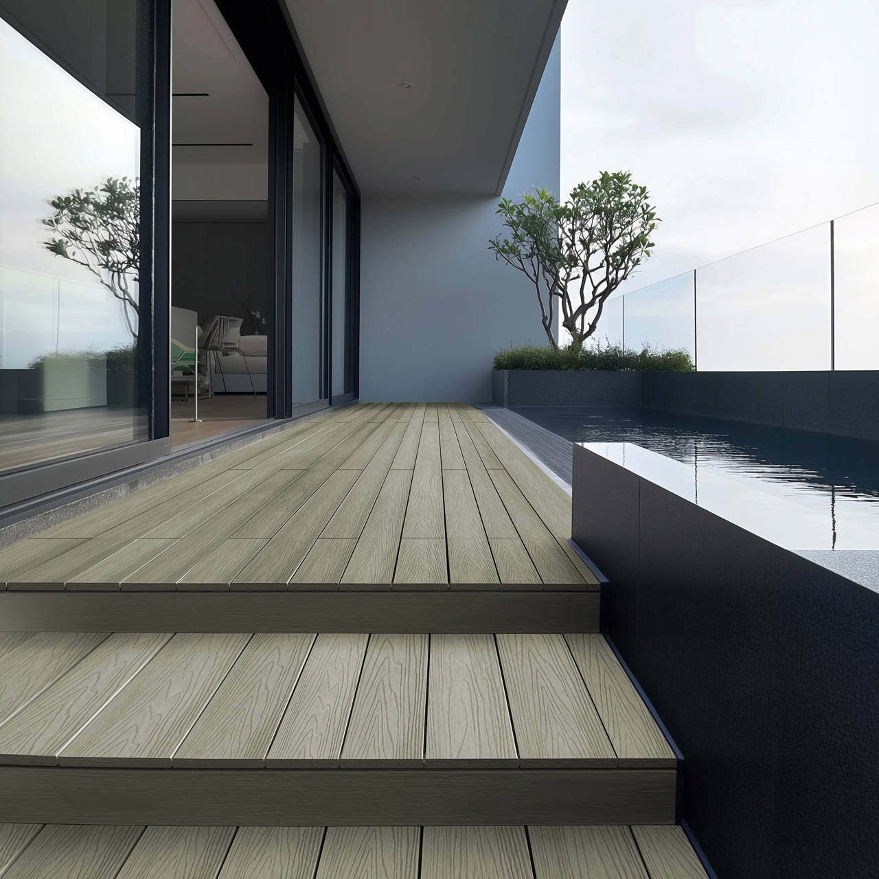 SAMANA PREMIUM WPC Terrassendielen Komplettset (inkl. Unterkonstruktion) - Antik 10m&sup2; image number 2
