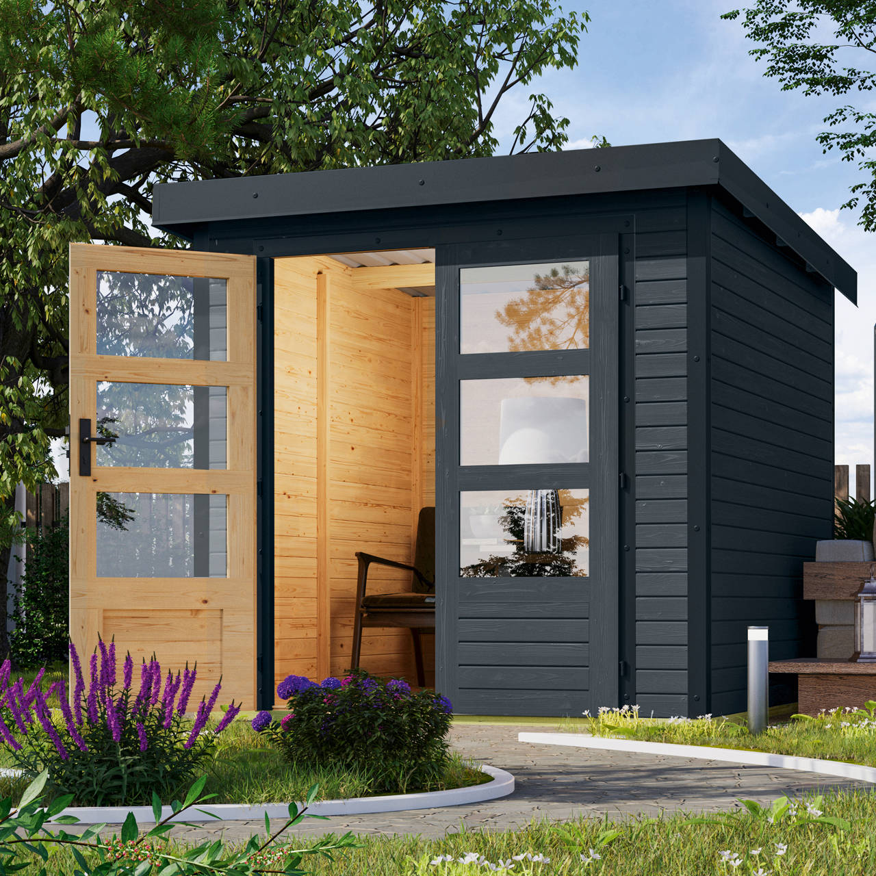 Gartenhaus 19mm Hybrid Modern Anthrazit image number 7