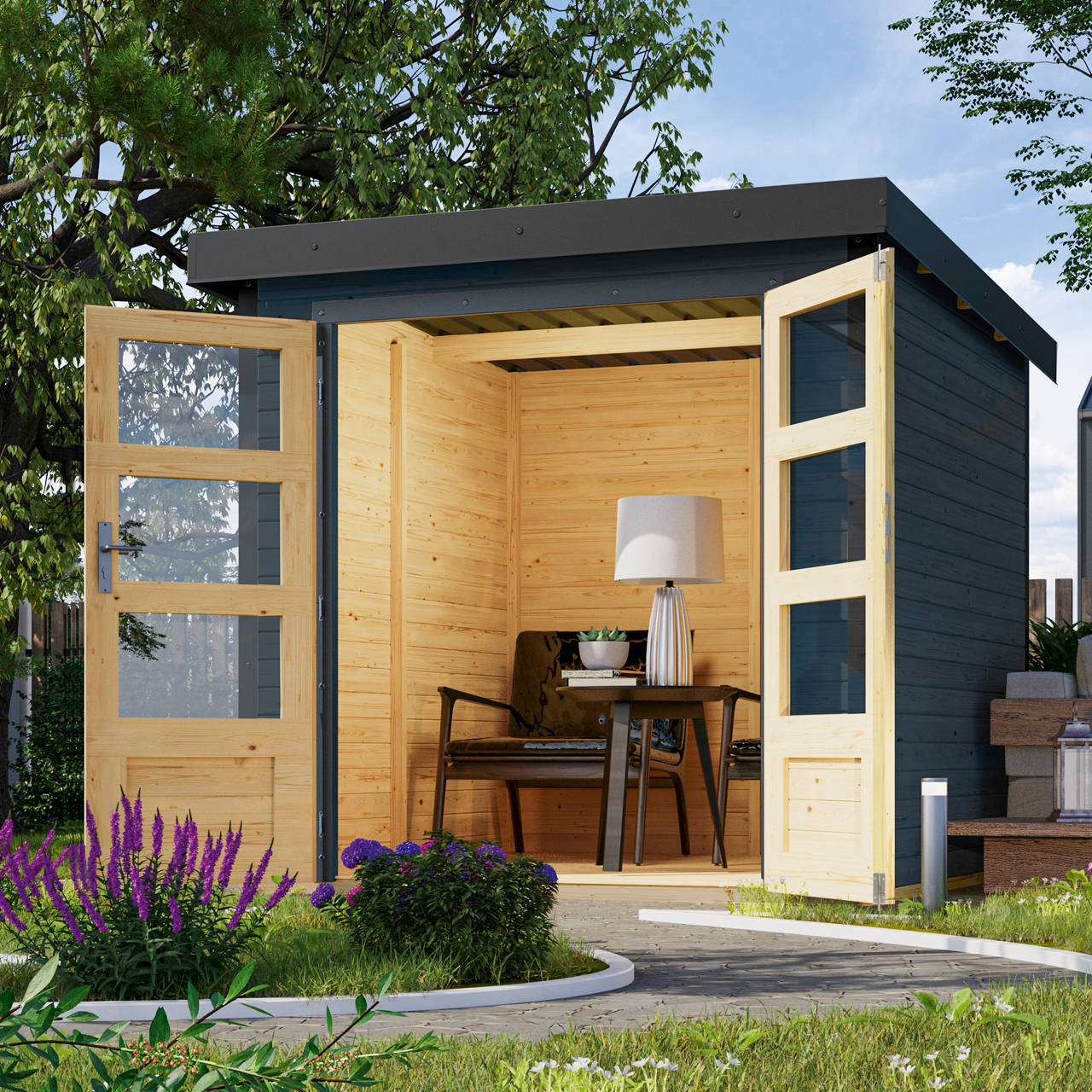 Gartenhaus 19mm Hybrid Modern Anthrazit image number 8