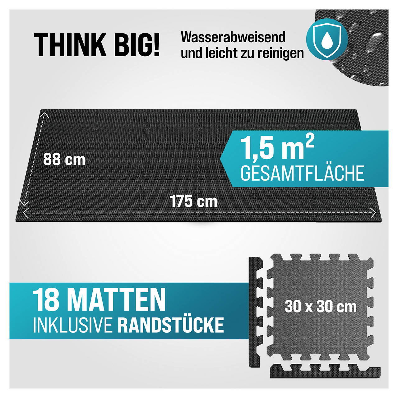 Bodenschutzmatte 18er Set schwarz image number 1