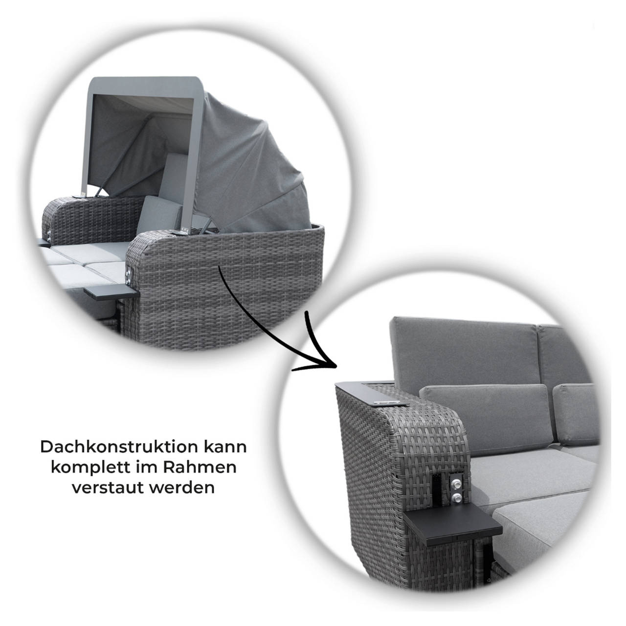 Strandkorb mit Liegefunktion und Abdeckung image number 3