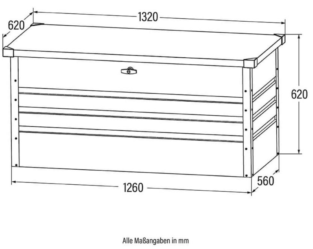 Abmessungen der HOME DELUXE XL-Metallaufbewahrungsbox