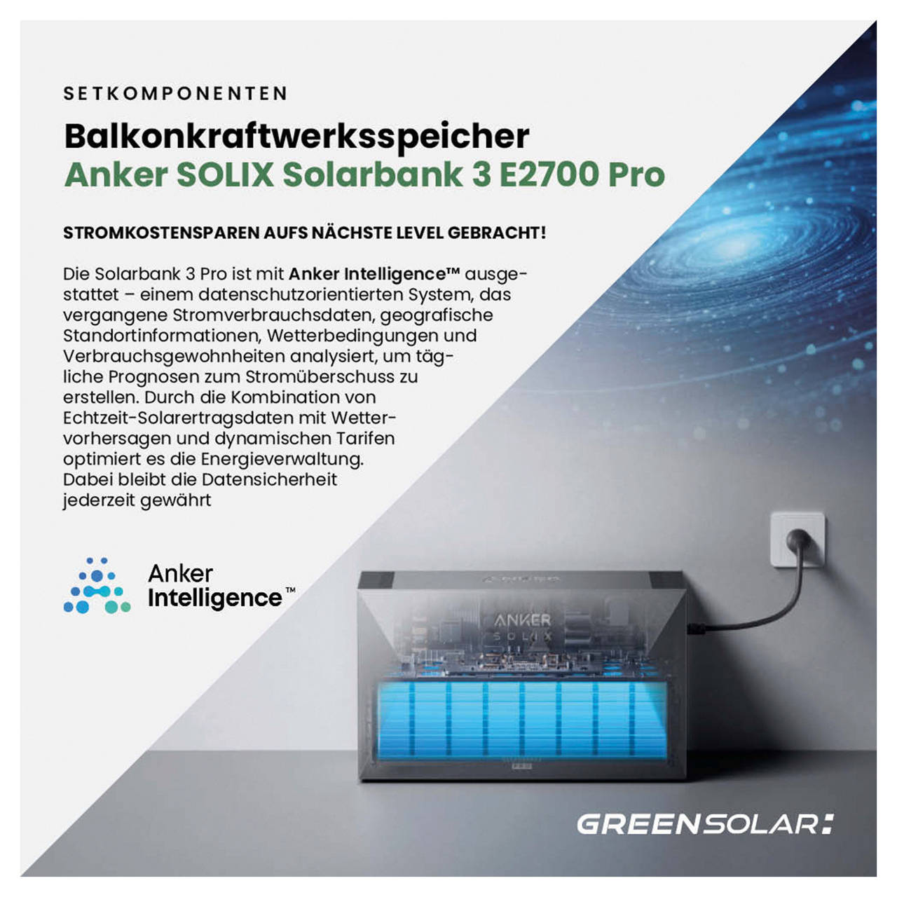 Mini-PV-Anlage 3.000 W mit 2,67 kWh Anker Solix 3 Speicher image number 4