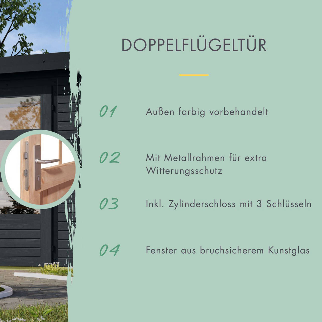 Gartenhaus Hybrid Modern X mit Anbaudach image number 4