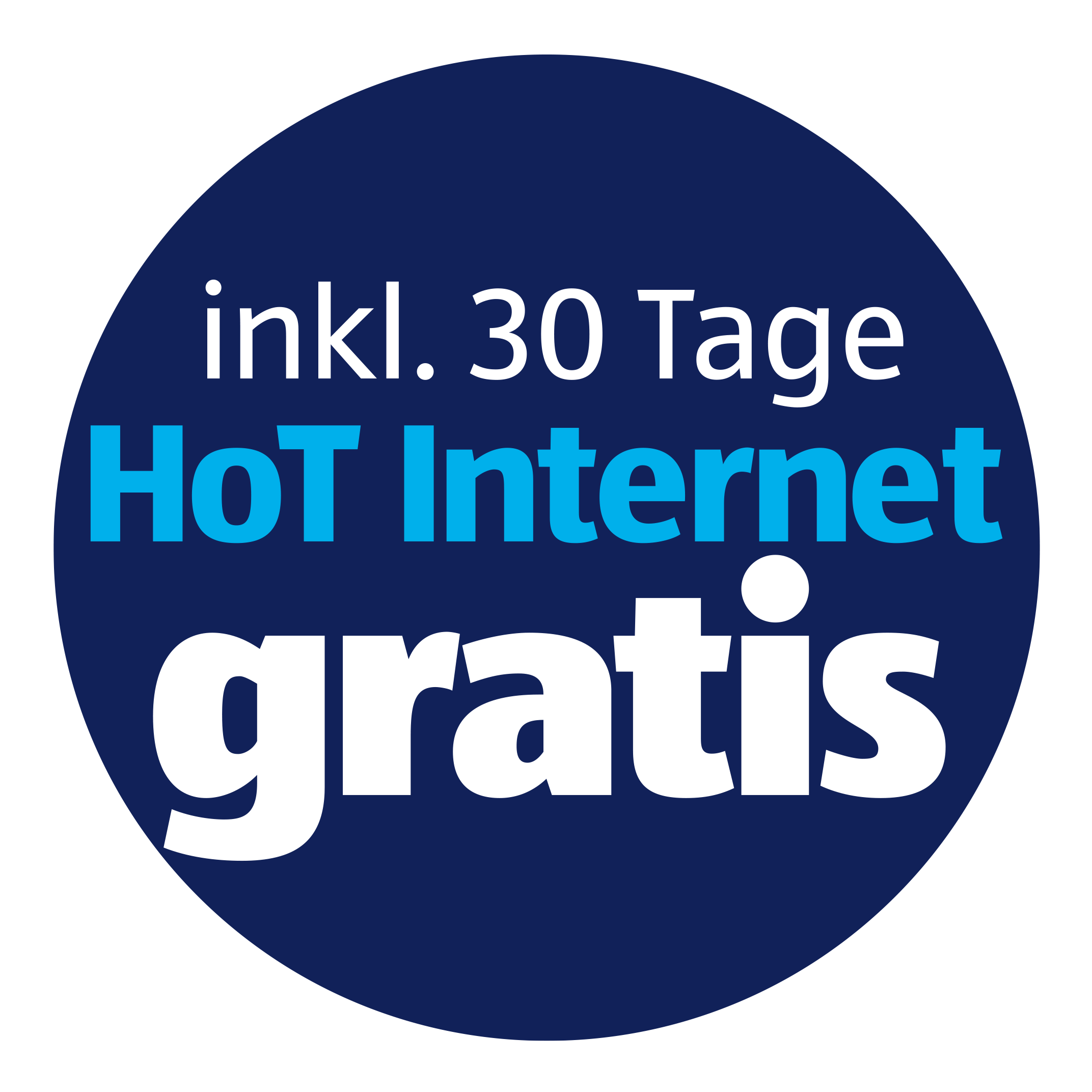 inklusive 30 Tage HoT Internet gratis