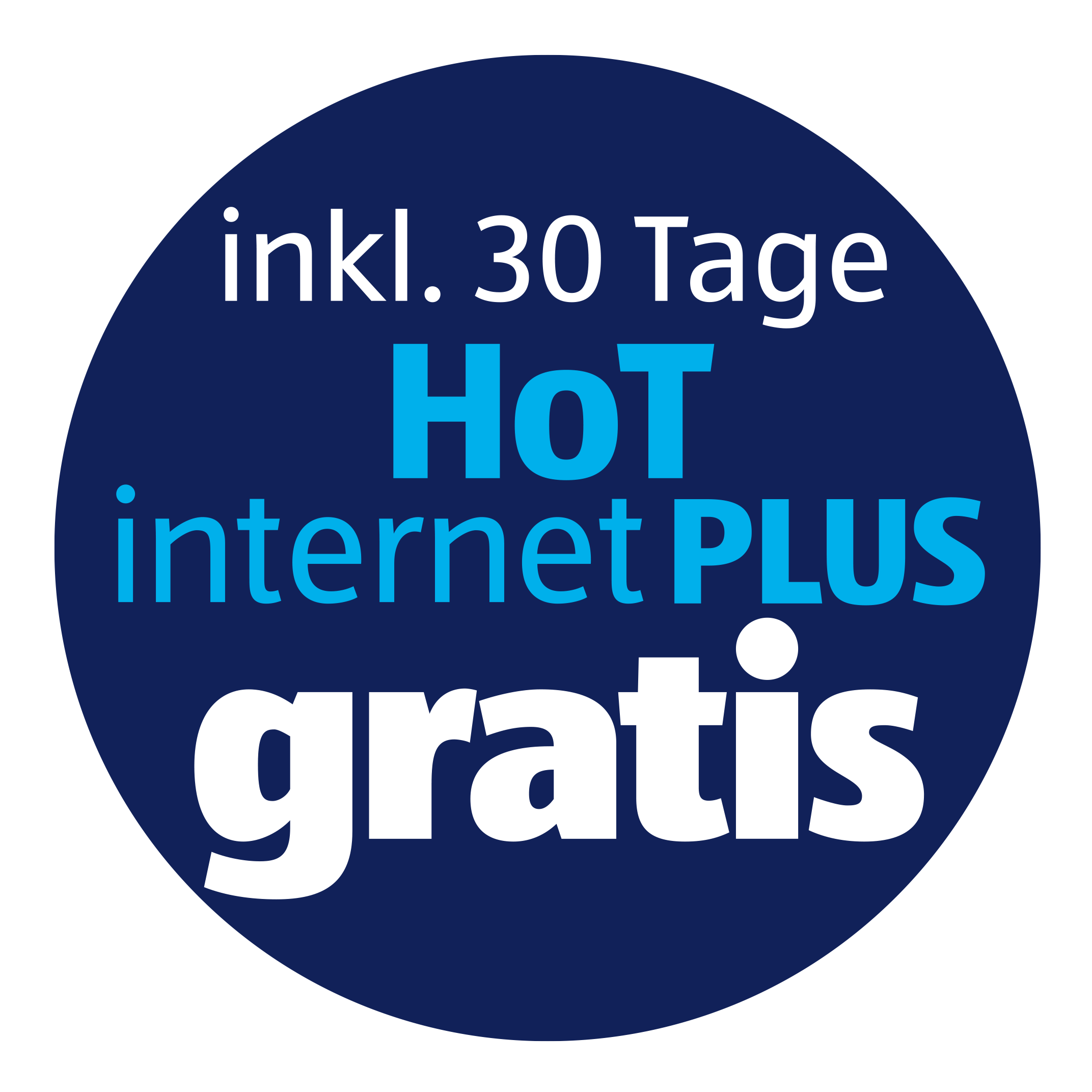 inklusive 30 Tage HoT Internet Plus gratis